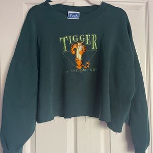 Vintage Disney Oversized Winnie The Pooh Tigger Cropped Crewneck